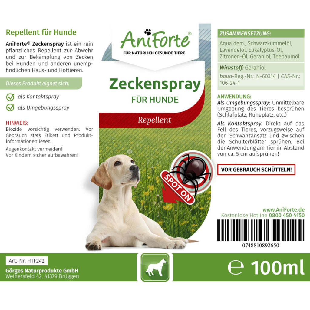 AniForte® Zeckenspray für Hunde 100ml barfplus.de